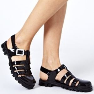 JuJu Black Strappy Sandals